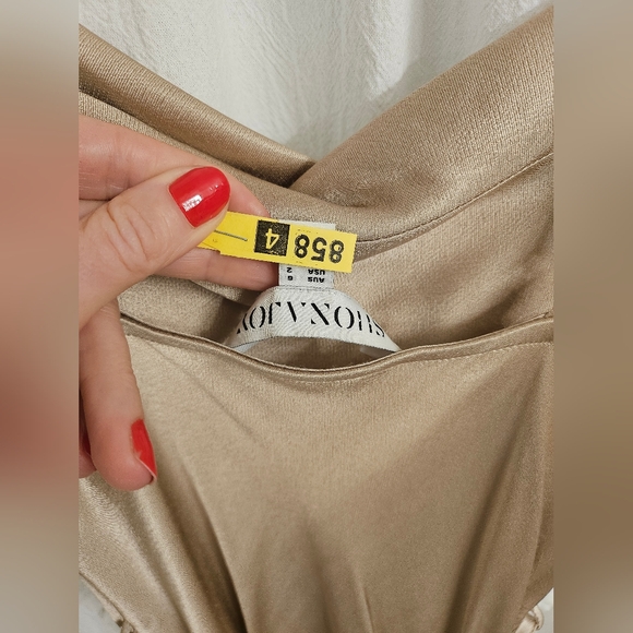 Shona Joy La Lune Bias Slip Dress in Gold, AUS 6, XS - Picture 11 of 12